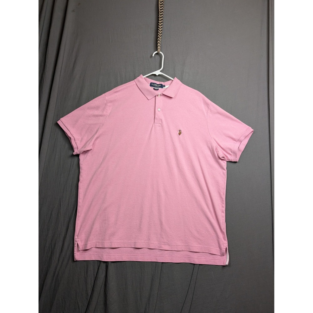 U.S. Polo Assn Mens 3XL Pink Luxury Feel Short Sleeve Classic Polo Shirt Logo